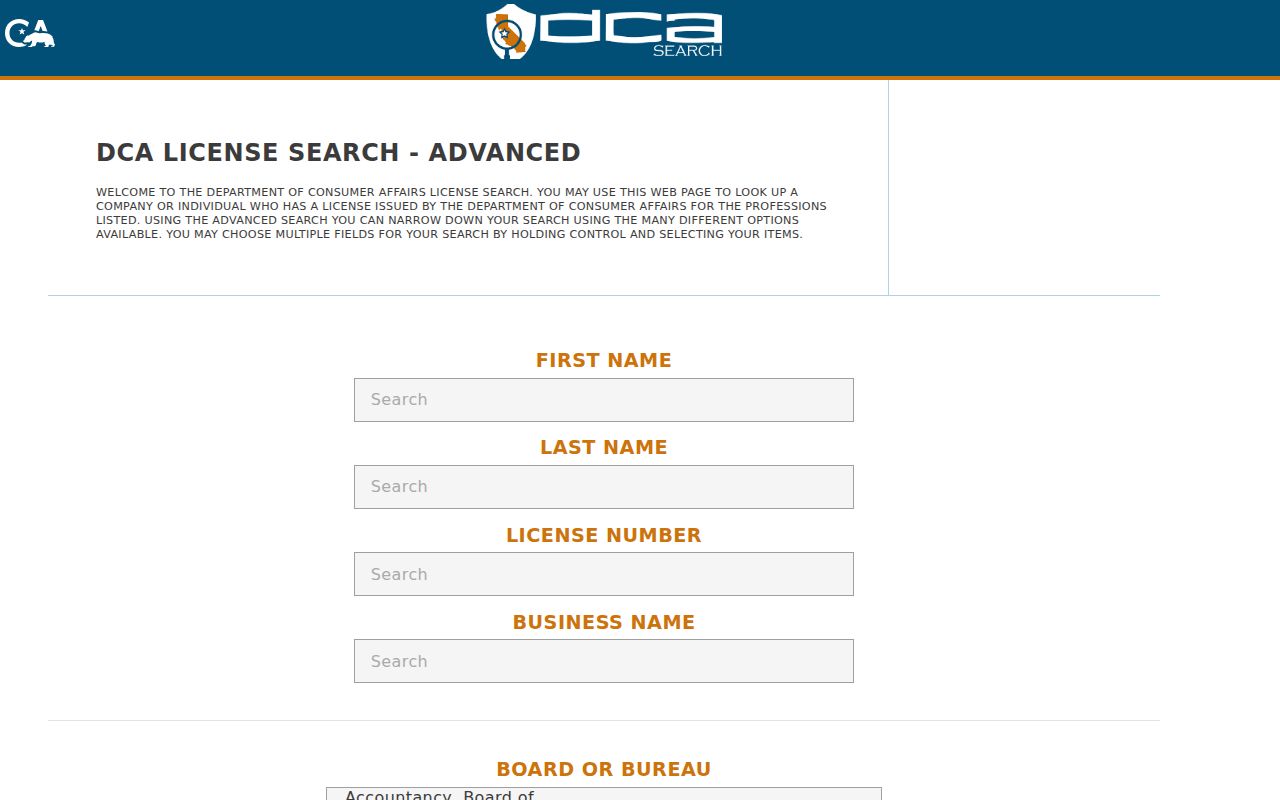Tracy people search California professional license records