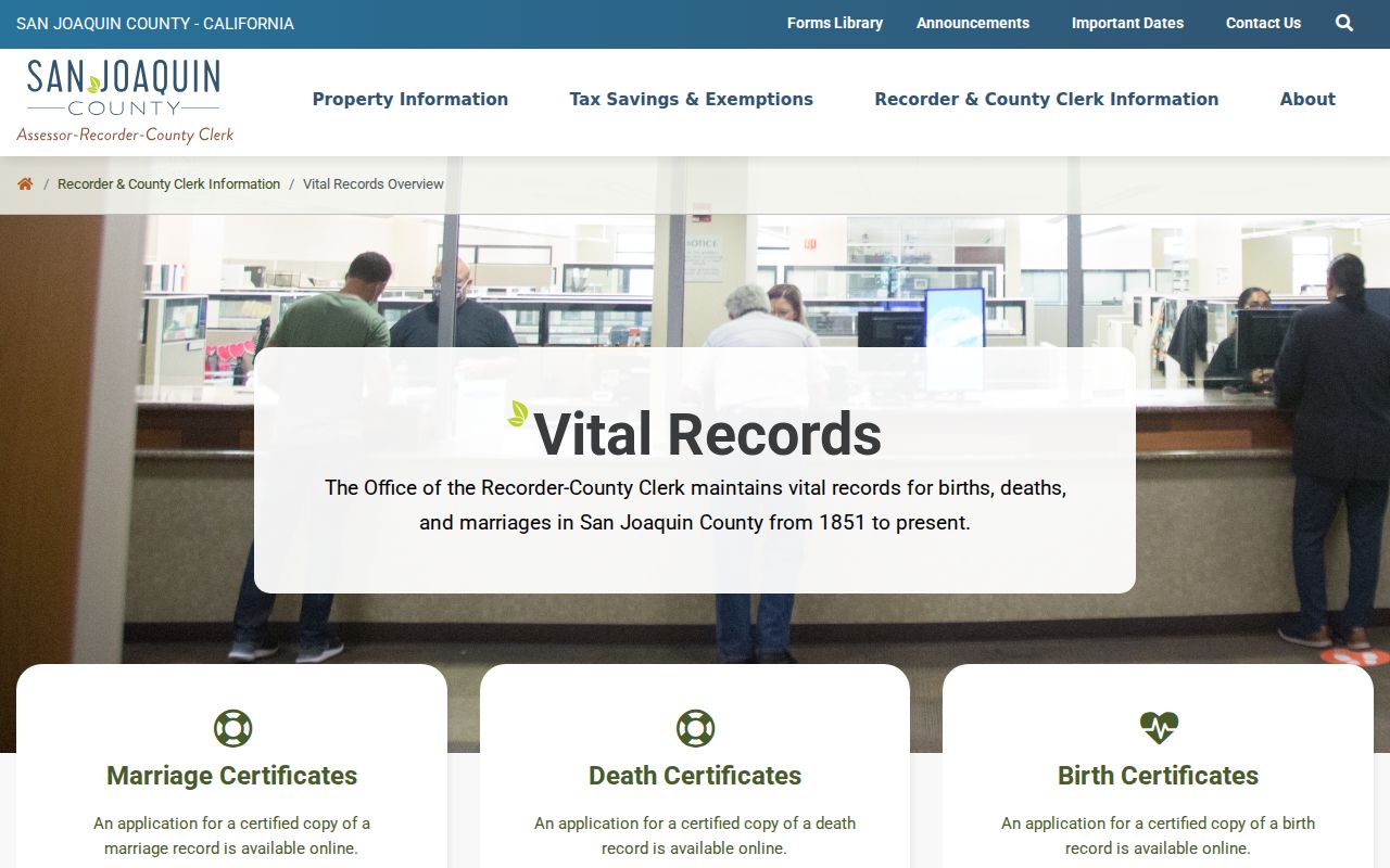 Tracy people search San Joaquin vital records applications