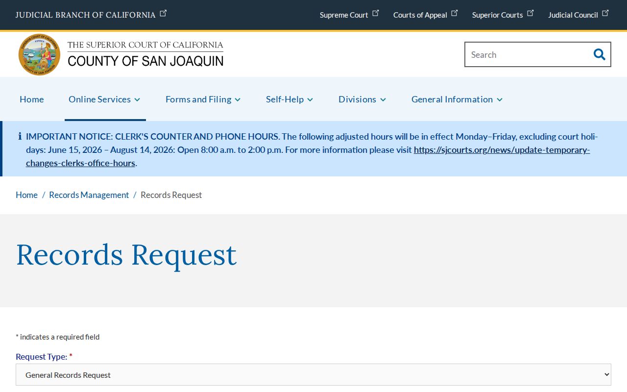 Tracy public records court copy request form